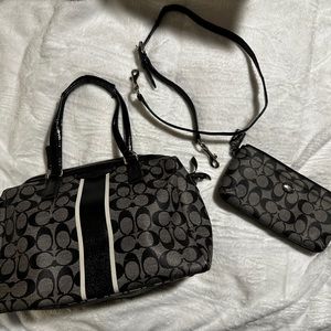 Coach Purse/ Wallet Combo Black and Gray
